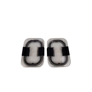 Unbranded Replacement Food Storage Lids 4.5x3.25 Clear Black Latches 2pc Set